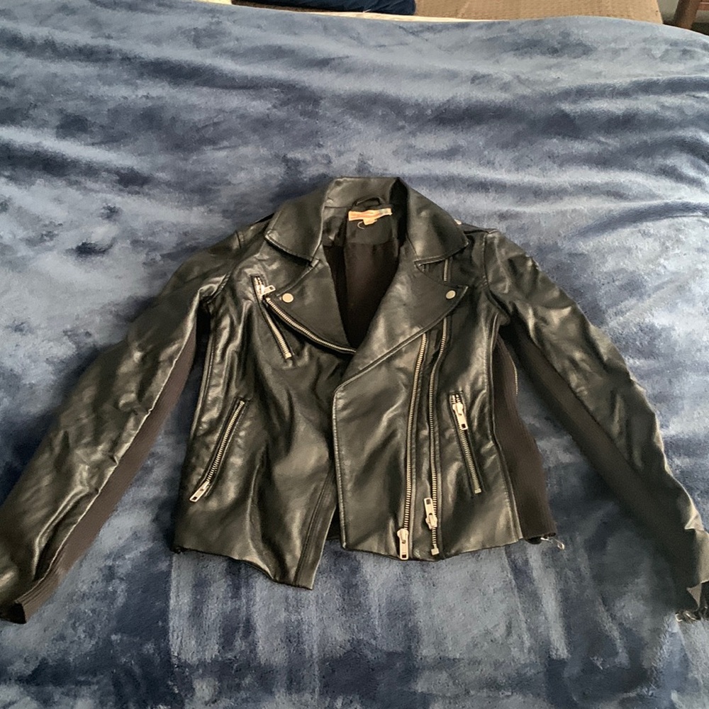 Vintage Havana faux leather girl’s motorcycle jacket